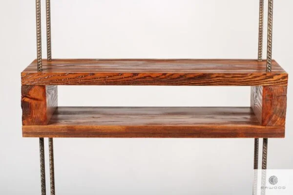 Regał industrialny z drewna litego do salonu HEGEL Producent Mebli RaWood Premium Furniture