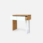 Pomocnik konsola drewniana MOCCA białe szkło (7)