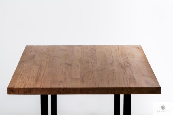 Stol z debowym blatem na metalowych nogach do jadalni INDRA Producent Mebli RaWood Premium Furniture