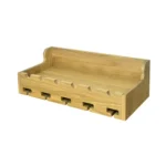 Półka na wino i kieliszki z drewna litego