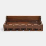 Półka na wino i kieliszki z drewna litego