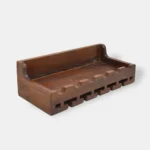 Półka na wino i kieliszki z drewna litego