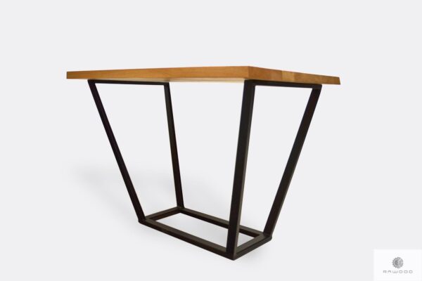 Dębowy stół na czarnej metalowej podstawie do salonu LIBRO