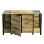 Industrialna komoda dębowa z litego drewna i metalu IBSEN