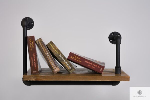 Drewniana półka na książki do salonu DENAR