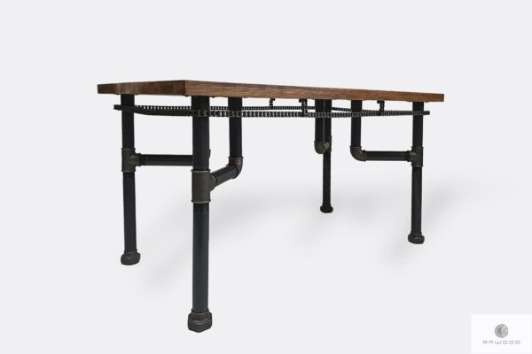 Drewniany rustykalny stół na metalowych nogach VENTUR