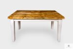Drewniany stół z drewna palonego i bielonego do jadalni BURN