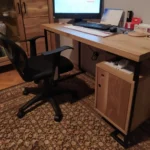 industrialne biurko dębowe do biura OLIMPIA