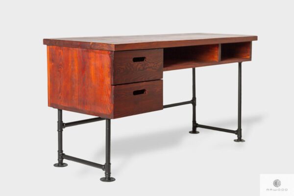 Industrialne biurko drewniane z szufladami półkami do birua DENAR