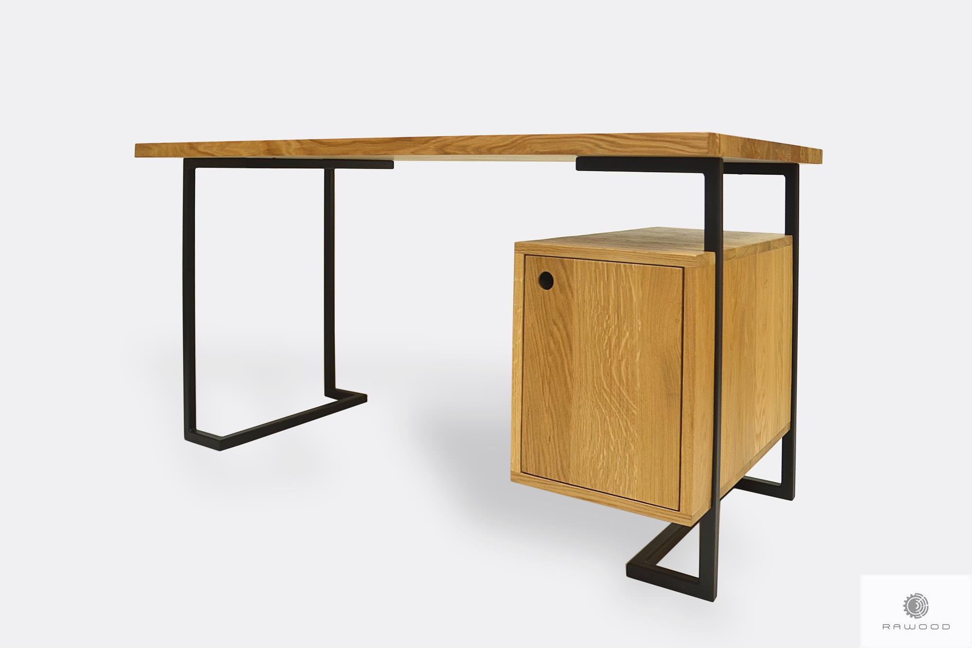 Industrialne biurko z drewna litego do gabinetu OLIMPIA