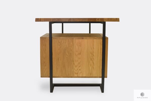 Industrialne biurko z drewna i metalu do gabinetu OLIMPIA