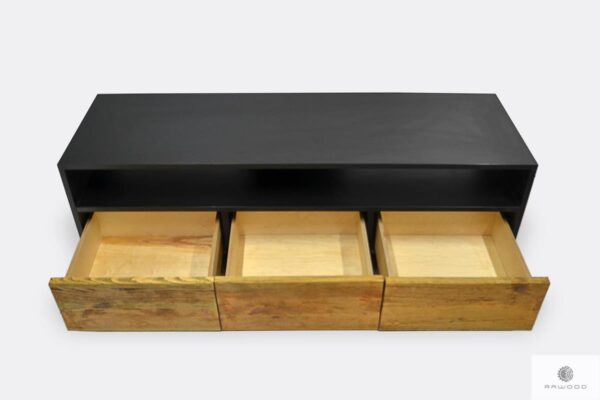 Industrialne szafki RTV z szufladami z drewna do salonu NESCA I