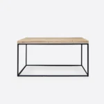 Ława industrialna z dębowym blatem - lakier bielony