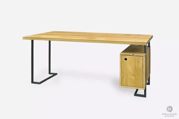 Nowoczesne biurko z litego drewna dębowego do gabinetu OLIMPIA