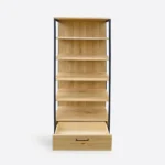 Regał w stylu industrialnym z szufladą - materiał DĄB