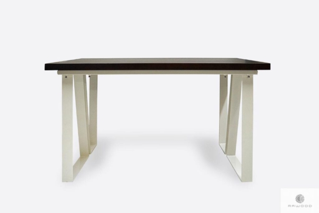 Skandynawski stół z dębowym blatem i metalowymi nogami ELEGANT