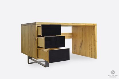 Solidne drewniane biurko z dębowego drewna litego do biura MOCCA
