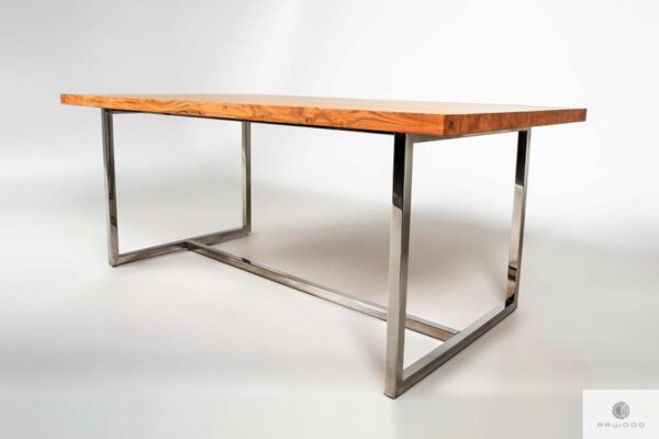 Stół dębowy konferencyjny z litego drewna z metalowymi nogami PASAT
