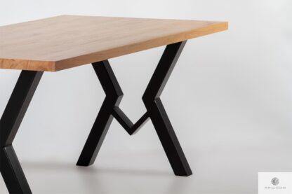 Stół dębowy w industrialnym stylu do jadalni na zamówienie OLBERO II