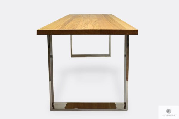 Stół z drewna litego metalu do salonu jadalni SILVERADO