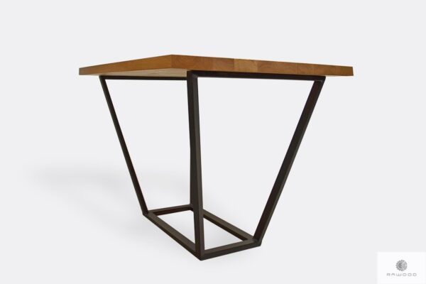 Stół z drewnianym blatem i czarnymi metalowymi nogami LIBRO