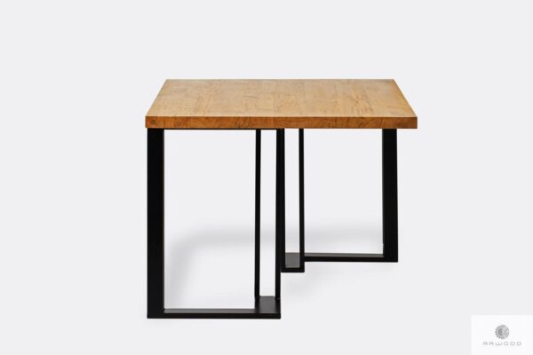 Stół z drewnianym blatem metalowymi nogami SNAKE