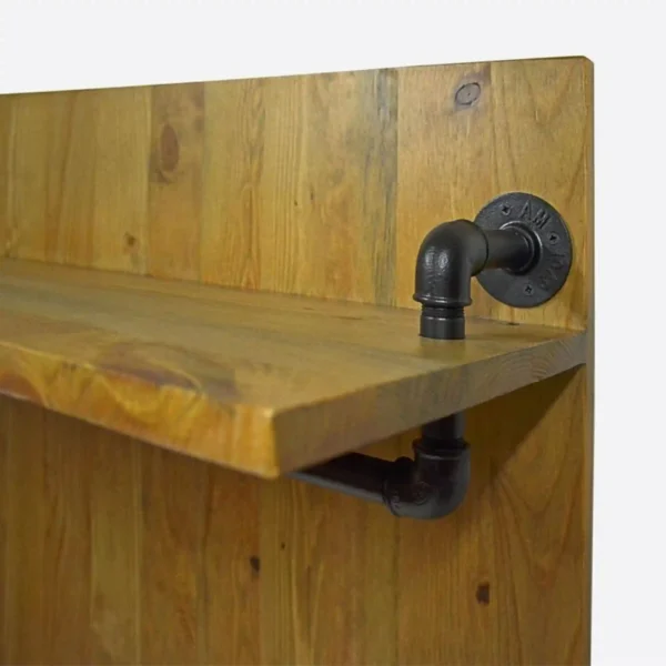 Drewniany wieszak ścienny z półką wieszak loftowy DENAR