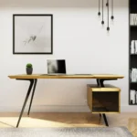 Biurko dębowe do gabinetu do pracy VITA - wizualizacja