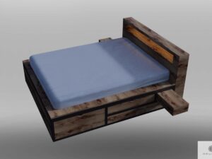 Zagłówek do łóżka z drewna dębowego do sypialni HUGON