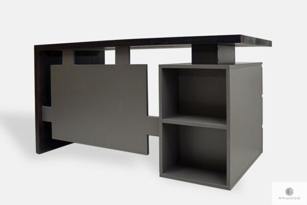 Drewniane biurko open space z kontenerkiem BOSS