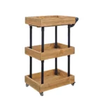 Drewniany wózek fryzjerski w stylu loft