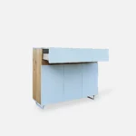 Nowoczesna komoda biała z drewna litego do salonu DORIS (12)