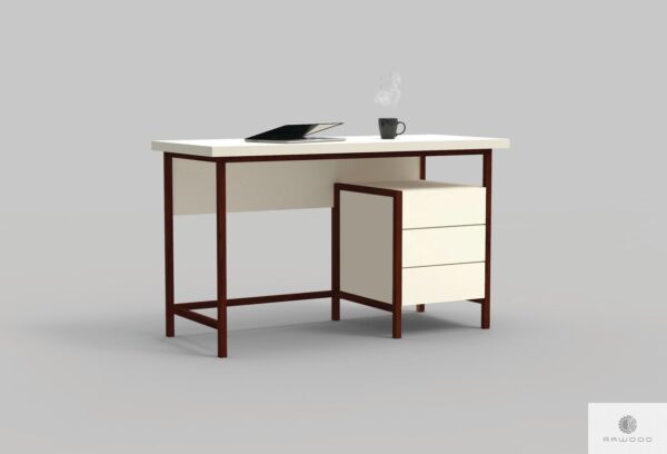 Nowoczesne biurko z drewnianymi nogami BOSTON Producent Mebli RaWood Premium Furniture