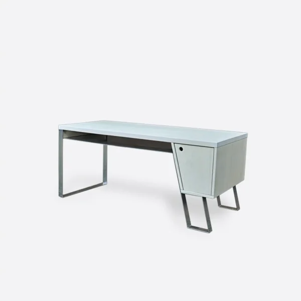 Nowoczesne biurko drewniane BORA - białe