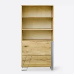 Regał na książki drewniany z szufladami do salonu sypialni BORA