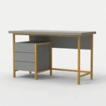 Drewniane biurko nowoczesne z szufladami BOSTON - lewe