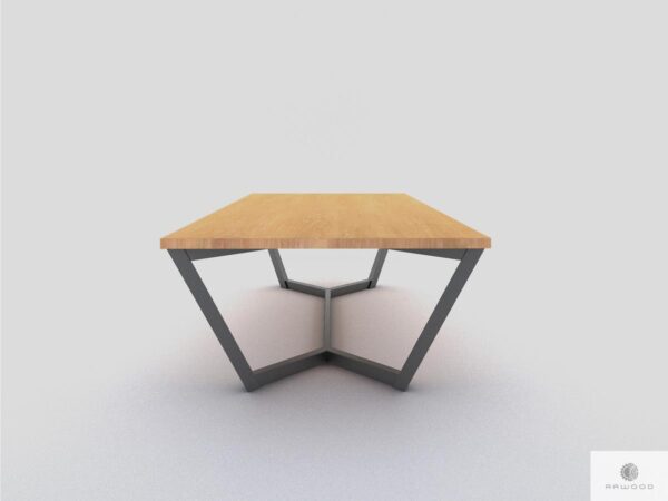 Debowy stol masywny z metalowymi nogami do jadalni ELLE find us on https://www.facebook.com/RaWoodpl/