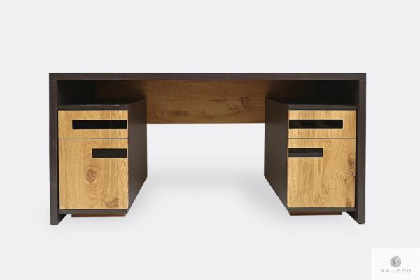 Dębowe biurko nowoczesne z litego drewna do gabinetu biura LAGOS