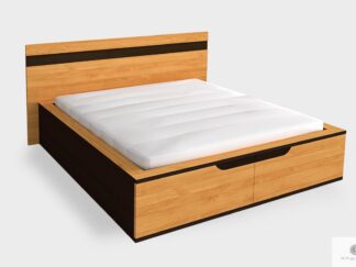 Dębowe łóżko nowoczesne z litego drewna do sypialni LAGOS