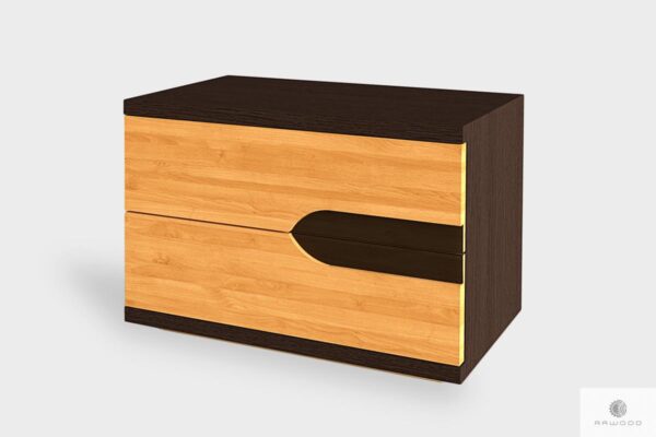 Drewniana szafka nocna z szufladami do sypialni pokoju LAGOS