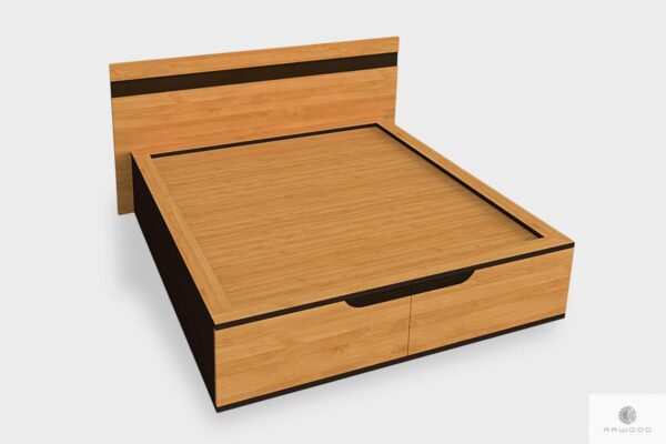 Drewniane łóżko duże na wymiar z zagłówkiem do sypialni LAGOS