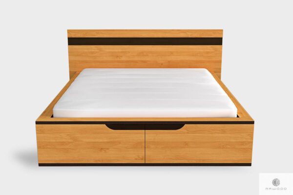 Nowoczesne łóżka z drewna litego do sypialni LAGOS
