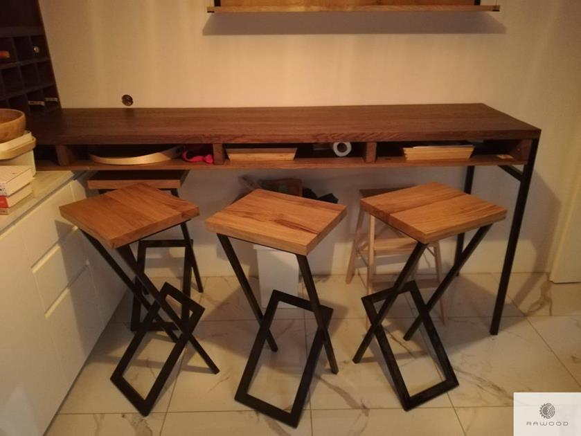 Hokery barowe drewniane do kuchni jadalni HUGON find us on https://www.facebook.com/RaWoodpl/