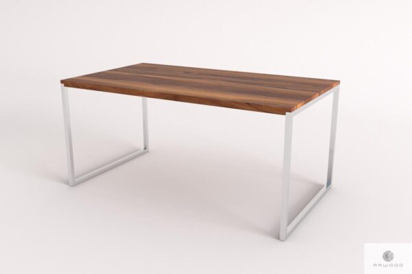 Elegancki stol z debowego drewna litego rustykalnego i stali chromowanej NESCA II Producent Mebli RaWood Premium Furniture