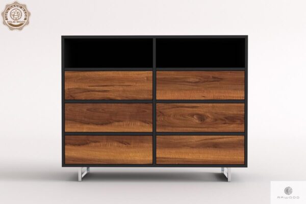 Komoda z drewna litego z szufladami nowoczesna do salonu NESCA II Producent Mebli RaWood Premium Furniture