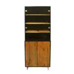 Nowoczesna witryna z drewna litego ze szkłem do salonu NESCA II