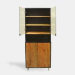 Nowoczesna witryna z drewna litego ze szkłem do salonu NESCA II