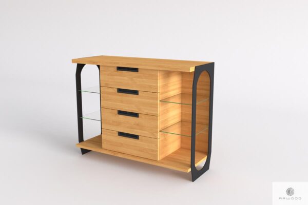 Komoda dębowa z szufladami z drewna litego do salonu WALT Producent Mebli RaWood Premium Furniture