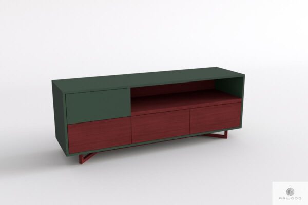 Szafka pod telewizor z drewna litego i płyty do salonu NORD Producent Mebli RaWood Premium Furniture