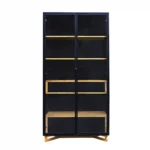 Witryna duża z drewna dębowego i płyty do salonu gabinetu NORD (3)(1)